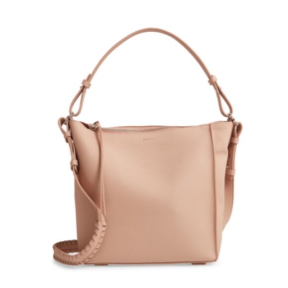 Like New Soft Pink All Saints Kita Leather Crossbody Shoulder Bag - Picture 1 of 8